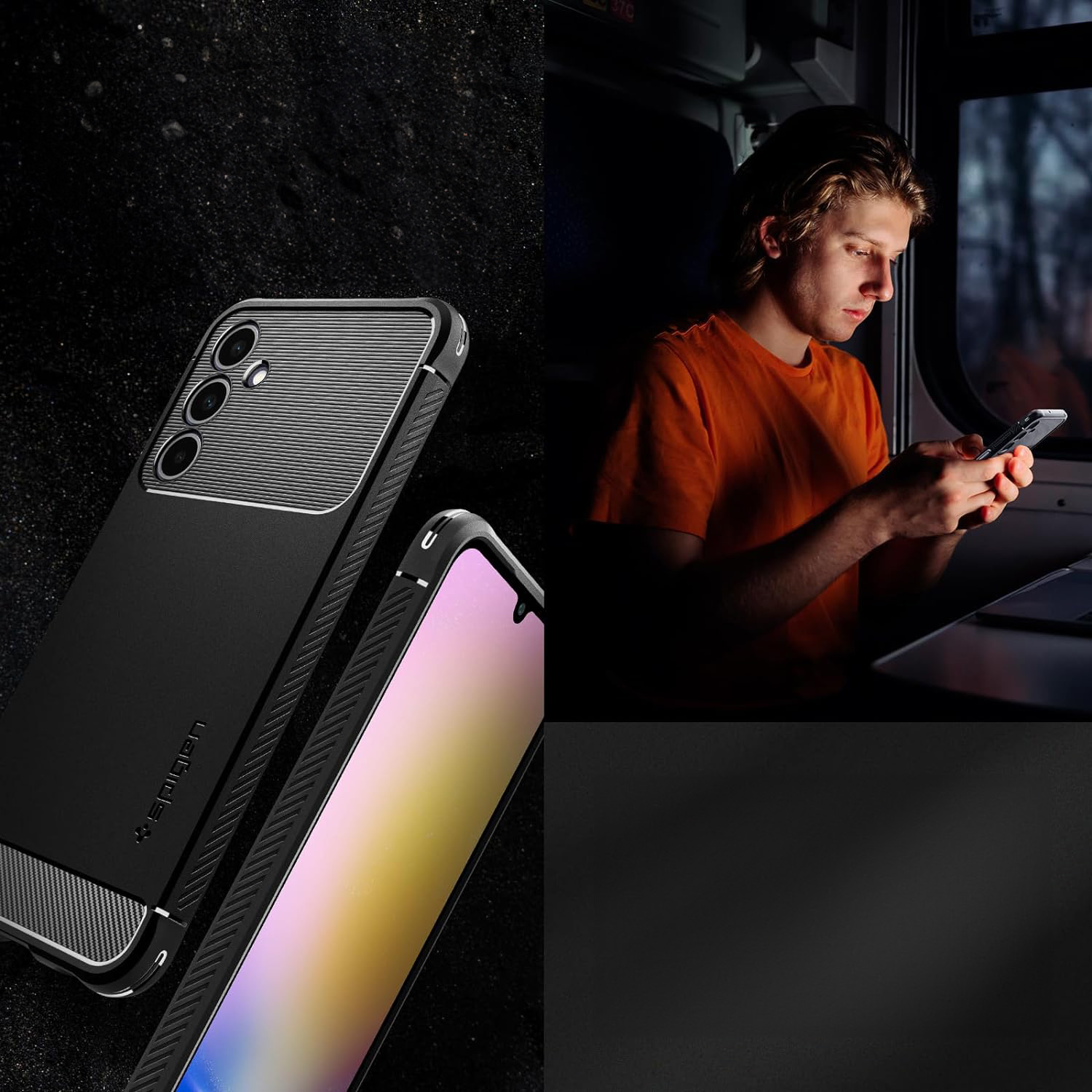 Etui Spigen Rugged Armor do Galaxy A25 5G, czarne